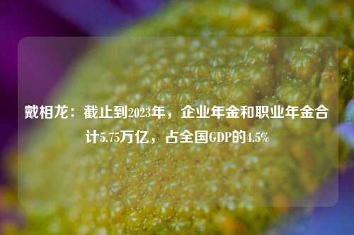 戴相龙：截止到2023年，企业年金和职业年金合计5.75万亿，占全国GDP的4.5%