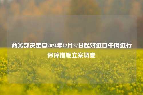 商务部决定自2024年12月27日起对进口牛肉进行保障措施立案调查